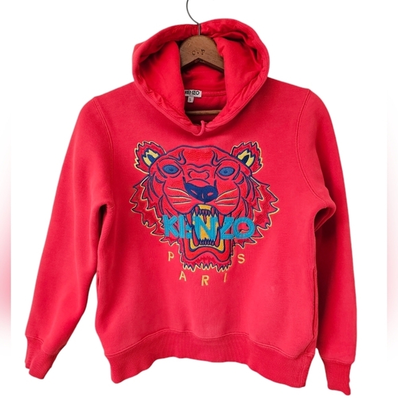 Kenzo France read hoodie with tiger embroidery women/teen size S - Picture 1 of 7